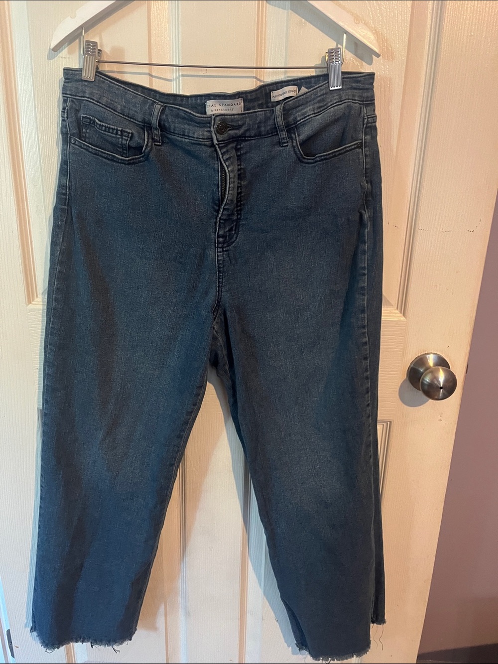 Women's Dark Indigo Cropped Straight Jeans